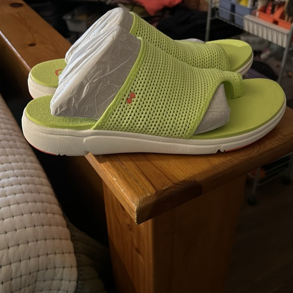 Ryka Knit Toe Loop Slide Sandals - Daquiri Green - Picture 3 of 9